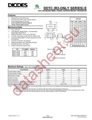 DDTC114GE-7-F datasheet  